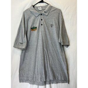Nike Soccer VTG 90s Large Gray‎ Shortsleeve Polo Ralph Lundy Soccer Academy